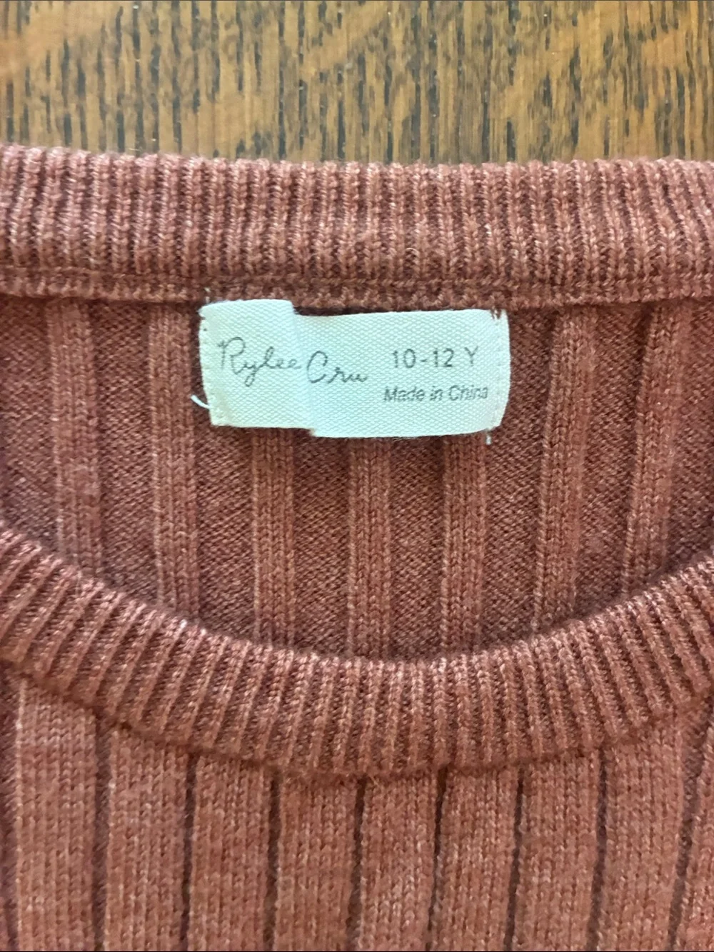 Rylee + Cru Ribbed Scoop Neck Set in Brown